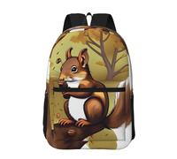 POEZJZW Tiger At Rest Zaino per computer portatile per zaini moda infermiera borse da viaggio eleganti zaini casual, Scoiattolo che mangia noci, taglia unica