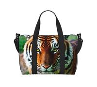 Poezjzw Tiger Borsone da viaggio Weekender Carry On Tote Bags per donne Borse da ospedale per lavoro e consegna Borsa per bagagli durante la notte, nero, taglia unica, Nero, One Size