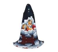 POEZJZW Tiger Cubs In The Clouds Modello Mantello Con Cappuccio Veste Costume Mantello Per Adulti Uomini Donne Felpe Con Cappuccio Di Natale Mantello Costumi Cosplay S