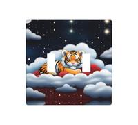 Poezjzw Tiger Cubs in the Clouds Pattern Decorative Light Switch Plate Covers 2 Gang Wall Plate Double Toggle Switch Cover 4,5 x 11,4 cm