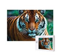 Poezjzw Tiger'S Gaze - Puzzle classico per adulti, 300 pezzi, puzzle in legno, decorazione moderna per la casa, gioco intellettuale, 40 x 28 cm