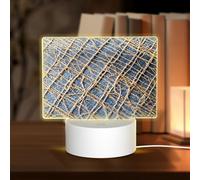 POEZJZW Tiny Threads Pattern Rettangolo Acrilico Luce Notte con Cavo USB Regolabile 3 Colori per Ristorante Bar Cafe
