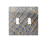 Poezjzw Tiny Threads - Placca decorativa per interruttore della luce, 2 gang e doppia levetta, 11,4 x 11,4 cm