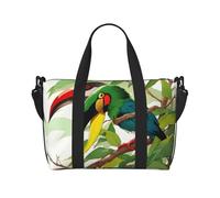 Poezjzw Toucantropical Beak Travel Duffle Bag Weekender Carry On Tote Bags per le donne Borse da ospedale per lavoro e consegna Borsa per bagagli durante la notte, nero, taglia unica, Nero, One Size