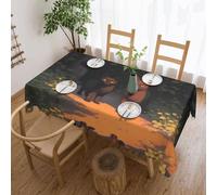 POEZJZW Tovaglia decorativa rettangolare con motivo gatto fuori dalle ombre, 137,2 x 183,9 cm, resistente agli schizzi e all'olio, adatta per tavoli da pranzo e tavolini da caffè