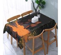 POEZJZW Tovaglia decorativa rettangolare con motivo gatto fuori dalle ombre, 137,2 x 183,9 cm, resistente agli schizzi e all'olio, adatta per tavoli da pranzo e tavolini da caffè