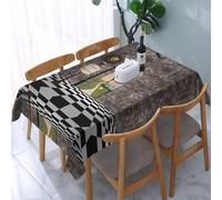 POEZJZW Tovaglia rettangolare con motivo a lanterna a fungo da pavimento, tovaglia da matrimonio vintage per cena, tea party, decorazione per la casa, 137 x 183 cm