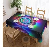 POEZJZW Tovaglia rettangolare con motivo mandala, 137 x 183 cm, adatta per tavoli da pranzo, tavolini, feste ed eventi familiari