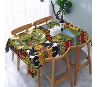 POEZJZW Tovaglia rettangolare vintage con motivo animali della fattoria, per matrimoni, cene, tea party, decorazione per la casa, 137 x 183 cm