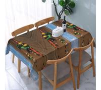 POEZJZW Tovaglia rettangolare vintage con motivo trattore fattoria per matrimoni, per cena, tea party, decorazione per la casa, 137 x 183 cm