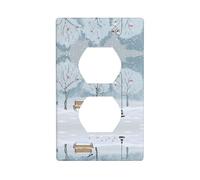 Poezjzw Uccelli nel parco in un giorno nevoso modello interruttore luce copertura presa duplex piastra decorativa parete piastra decorativa da parete dimensioni 11,4 x 7,9 cm