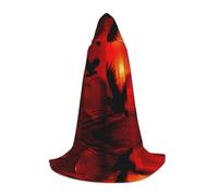 POEZJZW Uccello Amore Cuore Modello Artistico Uomini Donne Mantello Con Cappuccio Adulto Mantello Con Cappuccio Rinascimento Halloween Strega Costume Mago Mantello L
