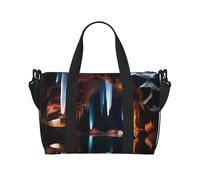 Poezjzw Underground Cave Travel Duffle Bag Weekender Carry On Tote Bags per donne Borse da ospedale per lavoro e consegna Borsa per bagagli durante la notte, nero, taglia unica, Nero, One Size