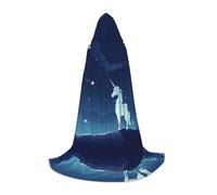 POEZJZW Unicorno sotto le stelle modello mantello con cappuccio mantello costume mantello per adulti uomini donne felpe con cappuccio di Natale mantello costumi cosplay S