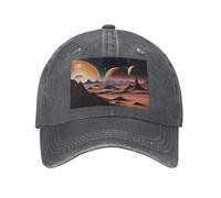 POEZJZW Unknown Planet Pattern Around Vintage Regolabile Coda di Cavallo Cappello da Cowboy Cappello da Baseball Cappelli da Palestra per Donna Uomo Donna Regali Nero, Rosa violaceo scuro, Taglia