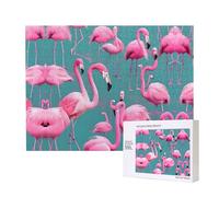 Poezjzw Uno stormo di fenicotteri puzzle classico per adulti 500 pezzi puzzle in legno moderno decorazione domestica gioco intellettuale 52 x 38 cm