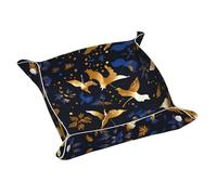 Poezjzw Vassoio con motivo albero e dinosauro, per signorine uomini, in pelle, per gioielli, chiavi, telefono, monete, cambio, comodino