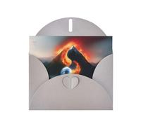 POEZJZW Water and Fire Taiji Mountain - Biglietti di Natale in carta perla, con buste grigie, biglietti di ringraziamento, matrimonio, San Valentino, 10 pezzi