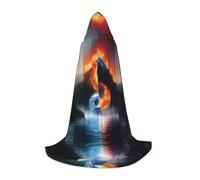 POEZJZW Water And Fire Taiji Mountain Pattern Mantello con cappuccio Mantello Costume Mantello per adulti Uomini Donne Felpe con cappuccio di Natale Mantello Costumi Cosplay M