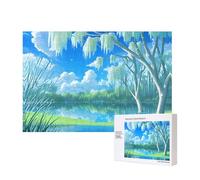 Poezjzw Willows On The Waterfront - Puzzle classico per adulti, 300 pezzi, in legno, decorazione moderna per la casa, gioco intellettuale, 40 x 28 cm