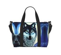 Poezjzw Wolf Under Moon, borsa da viaggio weekend da donna, borsa ospedaliera per lavoro e consegna notturna, colore nero, taglia unica, Nero , taglia unica