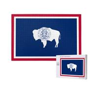 Poezjzw Wyoming Bandiera dello Stato Adulto Puzzle Classico 1000 Pezzi Puzzle in Legno Moderno Decorazione Casa Intellettuale Gioco 75x50cm