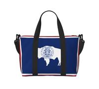Poezjzw Wyoming Bandiera di Stato Viaggio Duffel Bag Tote Carry On Bagagli Impermeabile Weekender Pernottamento Borse Per Pieghevole, nero, Taglia unica