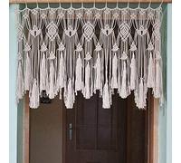 POFEIKTS Tende mantovane in macramè con perline per finestre kichen boho corte tende da porta mantovana da appendere alla parete trattamenti sopra il letto, decorazione per camera da letto, soggiorno,
