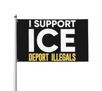 Pofeisi Deport Them All Illegals Flag Sign 3x5 I Stand With Ice Flag Banner I Support Ice Flags Tapestry With 2 Metal Eyelets No Flagstand
