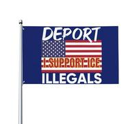 Pofeisi Deport Them All Illegals Flag Sign 3x5 I Stand With Ice Flag Banner I Support Ice Flags Tapestry With 2 Metal Eyelets No Flagstand