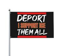 Pofeisi Deport Them All Illegals Flag Sign 3x5 I Stand With Ice Flag Banner I Support Ice Flags Tapestry With 2 Metal Eyelets No Flagstand
