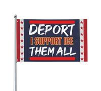 Pofeisi Deport Them All Illegals Flag Sign 4x6 I Stand With Ice Flag Banner I Support Ice Flags Tapestry With 2 Metal Eyelets No Flagstand