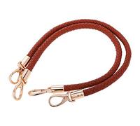 POFET 1 paio di maniglie di ricambio per borsa a tracolla, manici in pelle intrecciata con ganci girevoli in metallo, colore marrone