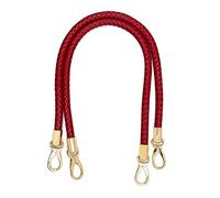 POFET 1 paio di maniglie di ricambio per borsa a tracolla, manici in pelle intrecciata con ganci girevoli in metallo, colore rosso