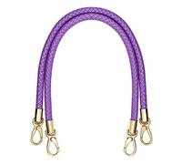 POFET 1 paio di maniglie di ricambio per borsa a tracolla, manici in pelle intrecciata con ganci girevoli in metallo, colore rosa
