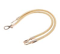 POFET 1 paio di maniglie di ricambio per borsa a tracolla, manici in pelle intrecciata con ganci girevoli in metallo, dorati