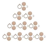 POFET - 10 mini telai da ricamo in legno perforati per punto croce, rotondi, per creazioni artistiche fai da te (3 cm x 2,5 cm, dimensione esterna)
