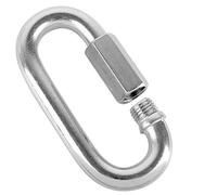 POFET 10 pezzi 304 Moschettoni Acciaio Inox Connettore A Catena Collegamento Rapido In Acciaio Inox M4 Di Bloccaggio Forma Gabbia Per Amaca Portachiavi