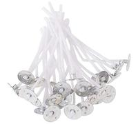 POFET - 100 stoppini pre-cerati per candele, stoppini naturali da 7,5 cm per la realizzazione di candele fai da te