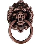 POFET 10pcs Vintage Stile Retro Maniglia Maniglia Armadio Armadio Cassetto Metallo Pull Ring Antichi Leoni Testa Rosso Bronzo