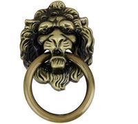 POFET 10pcs Vintage Stile Retro Maniglia Maniglia Armadio Armadio Cassetto Metallo Pull Ring Antichi Leoni Testa Giallo Bronzo