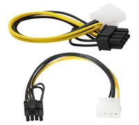 POFET 2 pezzi cavo PCI 4 Pin a 8 Pin maschio, Adattatore convertitore di Potenza Scheda Grafica PCIE, connettore cavo 220 mm/8,7" per Scheda Grafica