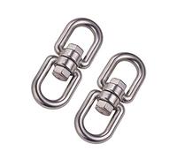 POFET 2 pezzi M10 304 in acciaio inox a doppia estremità girevole occhio occhio a occhio girevole Grillo anello connettore per appendere sedia girevole griglia, dondolo sospeso guinzaglio cane