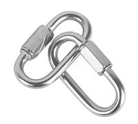 POFET 2 pezzi M12 316 in acciaio inox con chiusura a forma di D, grande moschettone di grado marino, connettore a catena di sicurezza resistente alla corrosione