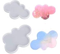 POFET 2 stampi per sottobicchiere in resina a nuvola grande e piccola, stampi in silicone fai da te in resina epossidica fai da te per creare gioielli