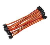 POFET 20pcs 20cm Cavi di prolunga servo Stile JR, Cavo di prolunga 3 Pin 22AWG 60 Fili Filo Maschio a Femmina Futaba JR per velivoli telecomandati
