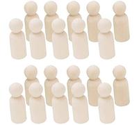 POFET 20pz Naturale Non Verniciato Femmina Maschio Piccolo Legno peg corpi di Bambola per Fai da Te Arti Artigianato Vernice Intagliato - Ragazzo 43mm