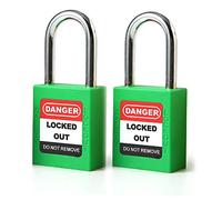 POFET 2PCS 38mm / 1.5 pollici Lockout Tagout Locks, lucchetto di sicurezza, plastica verde