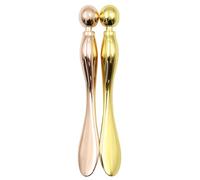 POFET 2PCS Applicatore per Crema per Gli Occhi Stick Applicatore a Cucchiaio per Crema per Gli Occhi in Metallo Massaggiatore per Occhi Antirughe e antietà (Oro + Oro Rosa)