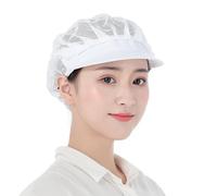 POFET 2pcs Chef Cameriere Mesh/Cotone cap Ristorante Cucina Officina Rete per Capelli Raffreddamento Riutilizzabile Bouffant Servizio di ristorazione Regolabile Cappello per Capelli Snoods - Bianco